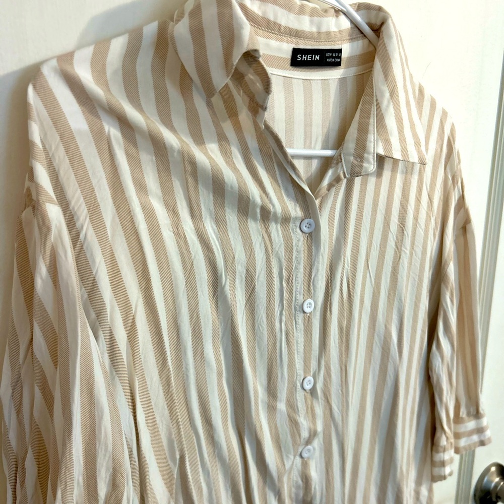 Button down striped blouse